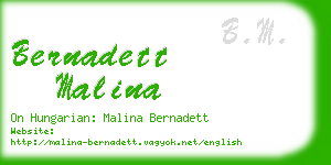 bernadett malina business card